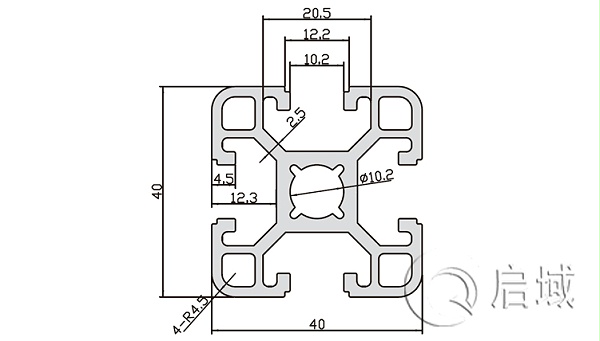 QY-6-4040S铝型材图纸