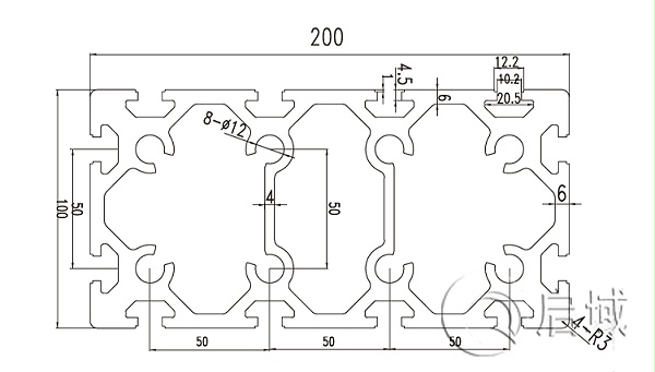 QY-10-100100B铝型材图纸