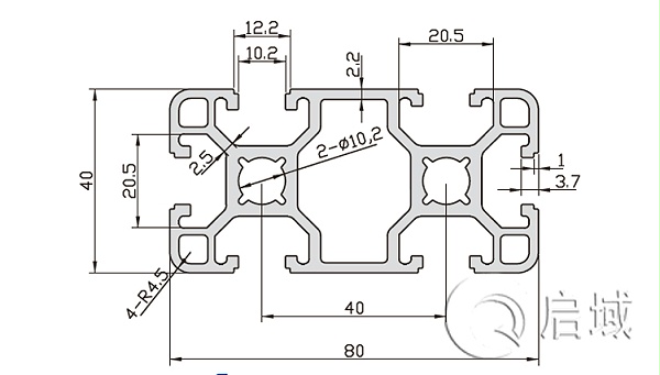 QY-8-4080C铝型材图纸