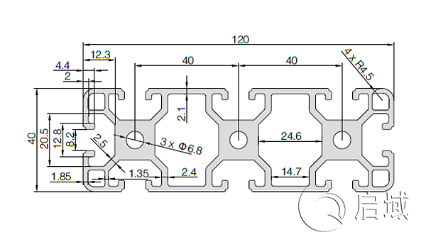 QY-8-40120铝型材图纸