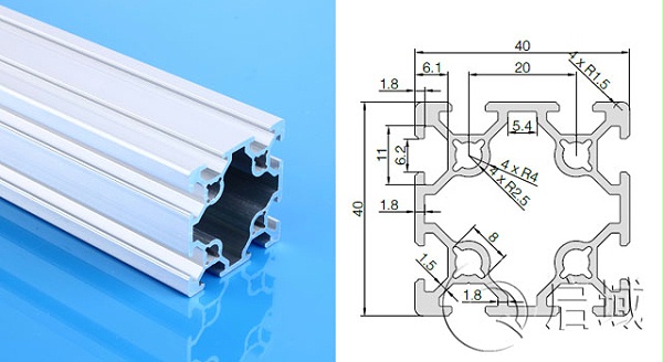 4040S双槽铝型材