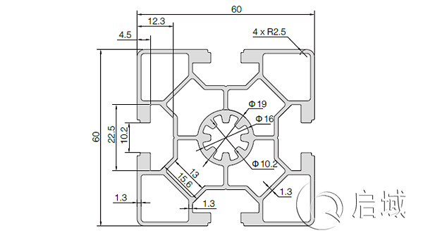 QY-10-6060C铝型材图纸