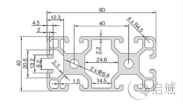 QY-8-4080铝型材图纸