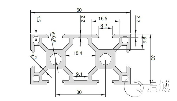 QY-8-3060A铝型材图纸