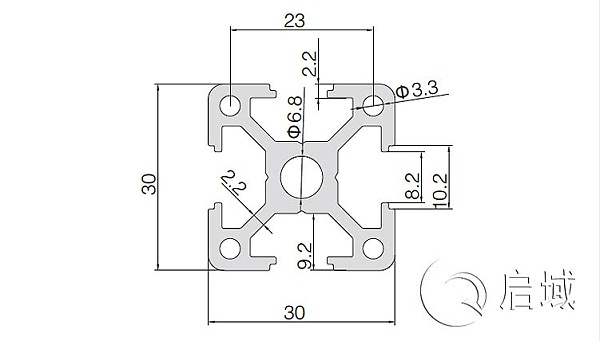 QY-8-3030D铝型材图纸