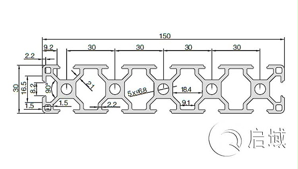 QY-8-30150铝型材图纸
