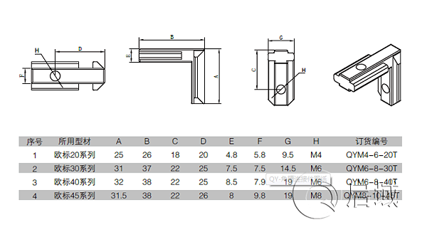 铝型材角槽连接件