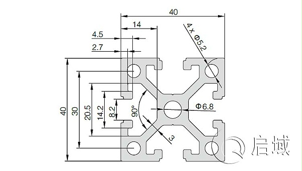 QY-8-4040EW铝型材