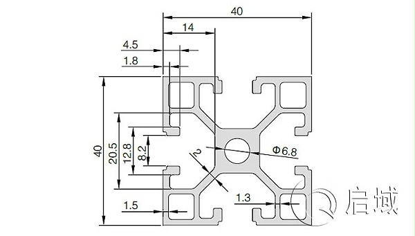 QY-8-4040E铝型材图纸