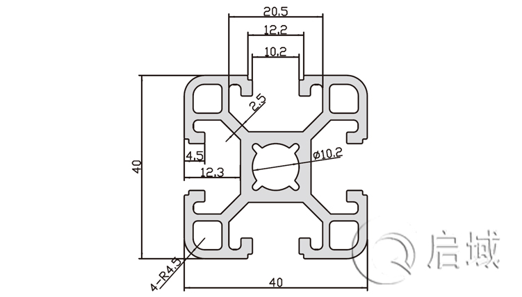 QY-6-4040S铝型材图纸