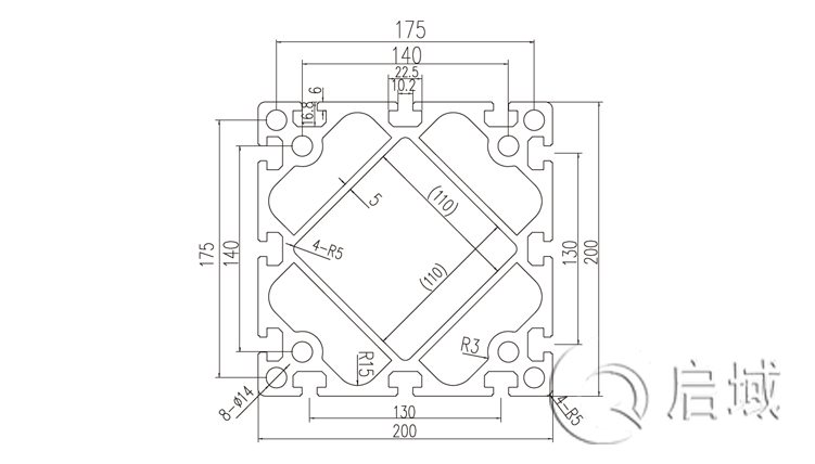 QY-10-80160铝型材图纸