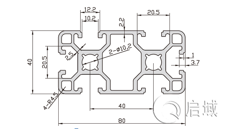 QY-8-4080C铝型材图纸