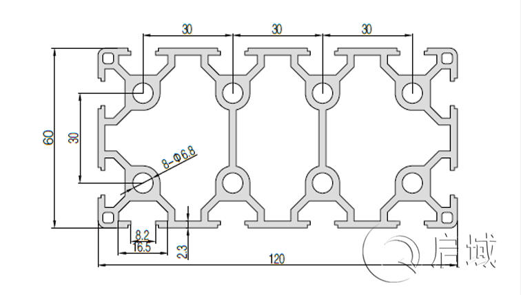 QY-8-60120A铝型材图纸