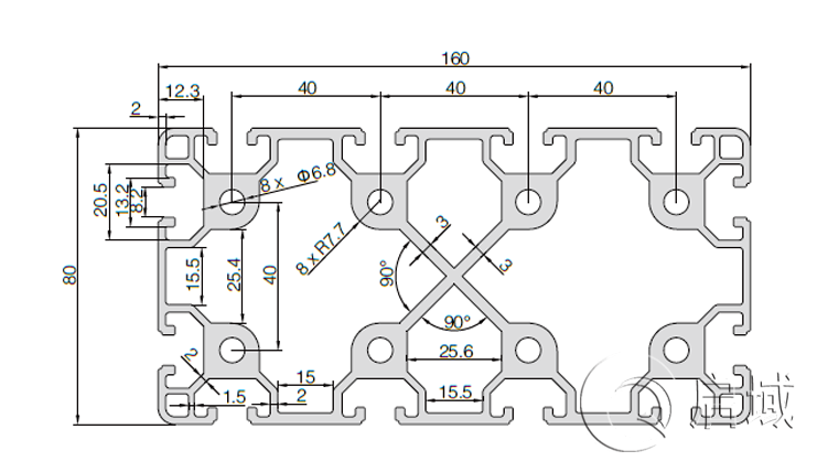 QY-8-80160A铝型材图纸