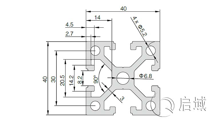 QY-8-4040EW铝型材